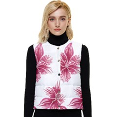 Hawaiian Flowers Women s Button Up Puffer Vest