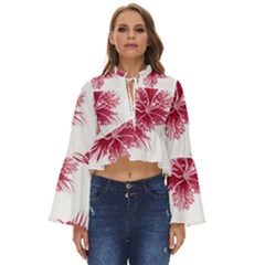 Hawaiian Flowers Boho Long Bell Sleeve Top