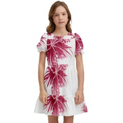 Hawaiian Flowers Kids  Puff Sleeved Dress by essentialimage