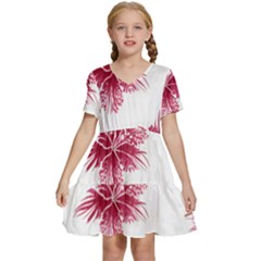 Hawaiian Flowers Kids  Short Sleeve Tiered Mini Dress by essentialimage