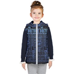 Doctor Who Tardis Kids  Hooded Puffer Vest by Cendanart