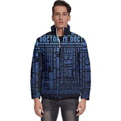 Doctor Who Tardis Men s Puffer Bubble Jacket Coat by Cendanart