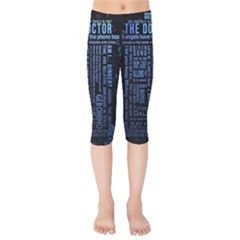 Doctor Who Tardis Kids  Capri Leggings  by Cendanart