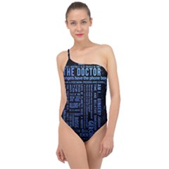 Doctor Who Tardis Classic One Shoulder Swimsuit by Cendanart