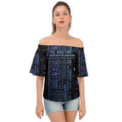 Doctor Who Tardis Off Shoulder Short Sleeve Top by Cendanart