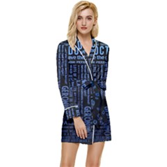 Doctor Who Tardis Long Sleeve Satin Robe by Cendanart