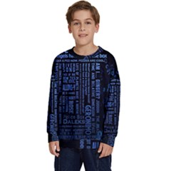 Doctor Who Tardis Kids  Crewneck Sweatshirt by Cendanart