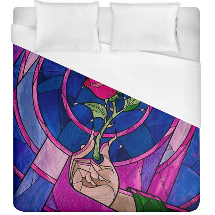 Enchanted Rose Stained Glass Duvet Cover (King Size)