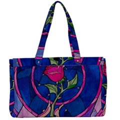 Enchanted Rose Stained Glass Canvas Work Bag by Cendanart