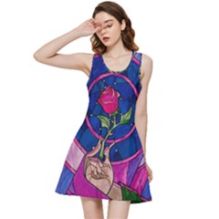 Enchanted Rose Stained Glass Inside Out Racerback Dress by Cendanart