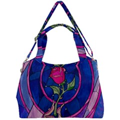 Enchanted Rose Stained Glass Double Compartment Shoulder Bag by Cendanart