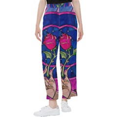 Enchanted Rose Stained Glass Women s Pants  by Cendanart