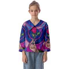 Enchanted Rose Stained Glass Kids  Sailor Shirt by Cendanart