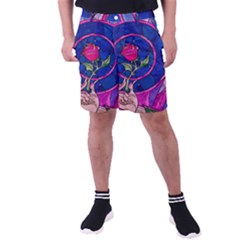 Enchanted Rose Stained Glass Men s Pocket Shorts by Cendanart