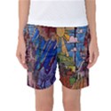 Castle Building Stained Glass Women s Basketball Shorts View1