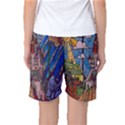 Castle Building Stained Glass Women s Basketball Shorts View2