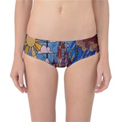 Castle Building Stained Glass Classic Bikini Bottoms by Cendanart