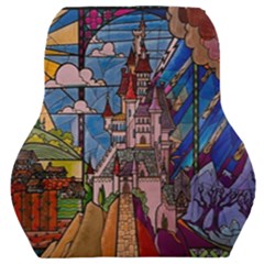 Castle Building Stained Glass Car Seat Back Cushion  by Cendanart