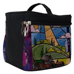 Castle Building Stained Glass Make Up Travel Bag (small) by Cendanart