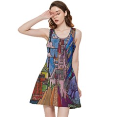 Castle Building Stained Glass Inside Out Racerback Dress by Cendanart