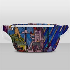 Castle Building Stained Glass Waist Bag  by Cendanart