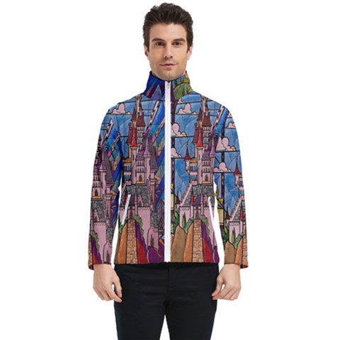 Castle Building Stained Glass Men s Bomber Jacket by Cendanart