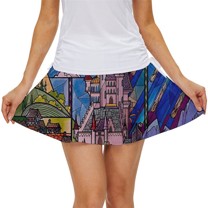 Castle Building Stained Glass Women s Skort