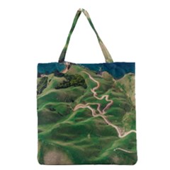 Coast Aerial View Beautiful Landscape Nature Ocean Road Graphy Aerial Coast Drone Grocery Tote Bag by Bedest