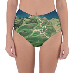 Coast Aerial View Beautiful Landscape Nature Ocean Road Graphy Aerial Coast Drone Reversible High-waist Bikini Bottoms by Bedest