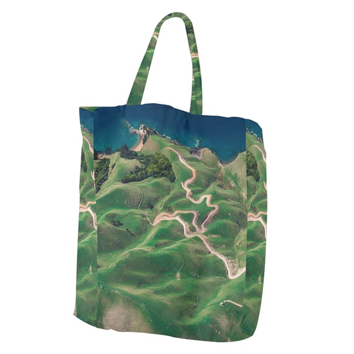 Coast Aerial View Beautiful Landscape Nature Ocean Road Graphy Aerial Coast Drone Giant Grocery Tote