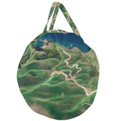 Coast Aerial View Beautiful Landscape Nature Ocean Road Graphy Aerial Coast Drone Giant Round Zipper Tote by Bedest