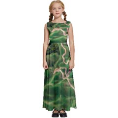 Coast Aerial View Beautiful Landscape Nature Ocean Road Graphy Aerial Coast Drone Kids  Satin Sleeveless Maxi Dress by Bedest