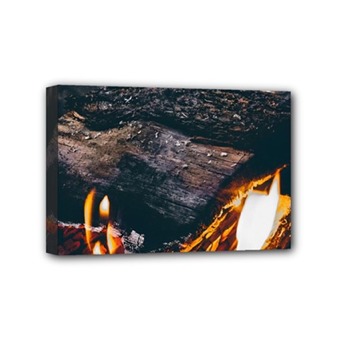 Wood Fire Camping Forest On Mini Canvas 6  X 4  (stretched) by Bedest