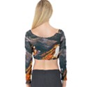 Wood Fire Camping Forest On Long Sleeve Crop Top View2