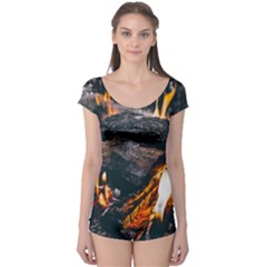 Wood Fire Camping Forest On Boyleg Leotard  by Bedest