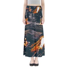 Wood Fire Camping Forest On Full Length Maxi Skirt by Bedest