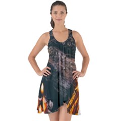 Wood Fire Camping Forest On Show Some Back Chiffon Dress by Bedest