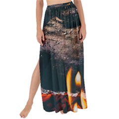 Wood Fire Camping Forest On Maxi Chiffon Tie-up Sarong by Bedest