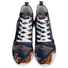 Wood Fire Camping Forest On Men s Lightweight High Top Sneakers by Bedest