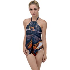 Wood Fire Camping Forest On Go With The Flow One Piece Swimsuit by Bedest