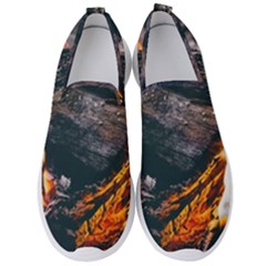 Wood Fire Camping Forest On Men s Slip On Sneakers by Bedest