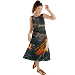 Wood Fire Camping Forest On Summer Maxi Dress by Bedest