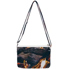 Wood Fire Camping Forest On Double Gusset Crossbody Bag by Bedest