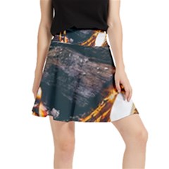 Wood Fire Camping Forest On Waistband Skirt by Bedest