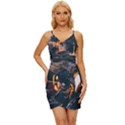 Wood Fire Camping Forest On Wrap Tie Front Dress View1