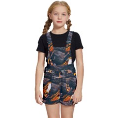 Wood Fire Camping Forest On Kids  Short Overalls by Bedest