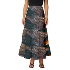 Wood Fire Camping Forest On Tiered Ruffle Maxi Skirt by Bedest