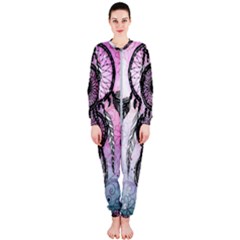 Dream Catcher Art Feathers Pink Onepiece Jumpsuit (ladies) by Bedest