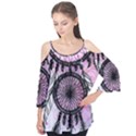 Dream Catcher Art Feathers Pink Flutter Sleeve T-Shirt  View1