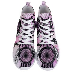 Dream Catcher Art Feathers Pink Men s Lightweight High Top Sneakers by Bedest